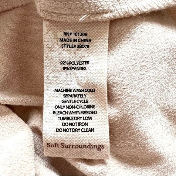 Soft Surroundings Cream Faux Suede 3/4 Bell Sleeves Top Blouse Sz Small Minimal - Picture 5 of 8